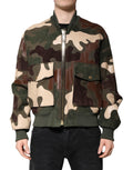 Multicolor Cotton Bomber Full Zip Jacket
