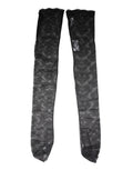 Black Floral Lace Cotton Stretch Stockings Socks