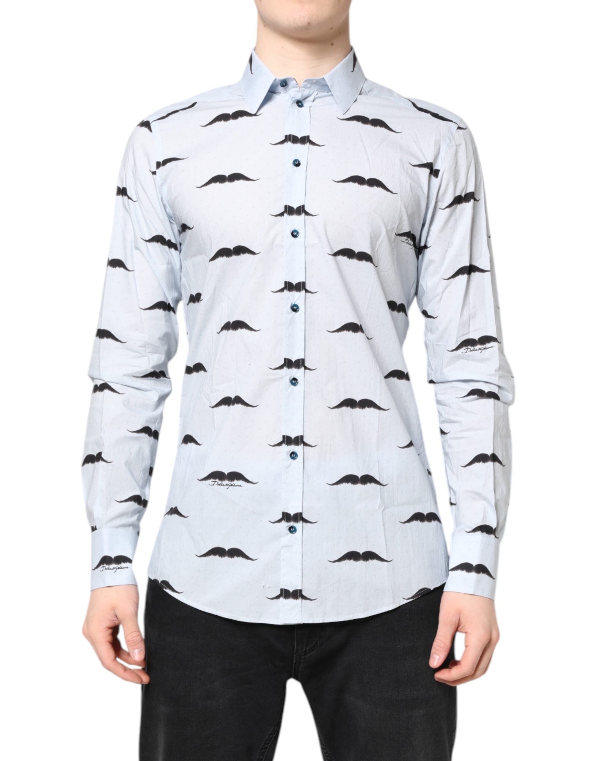 Light Blue Cotton MARTINI Formal Dress Shirt