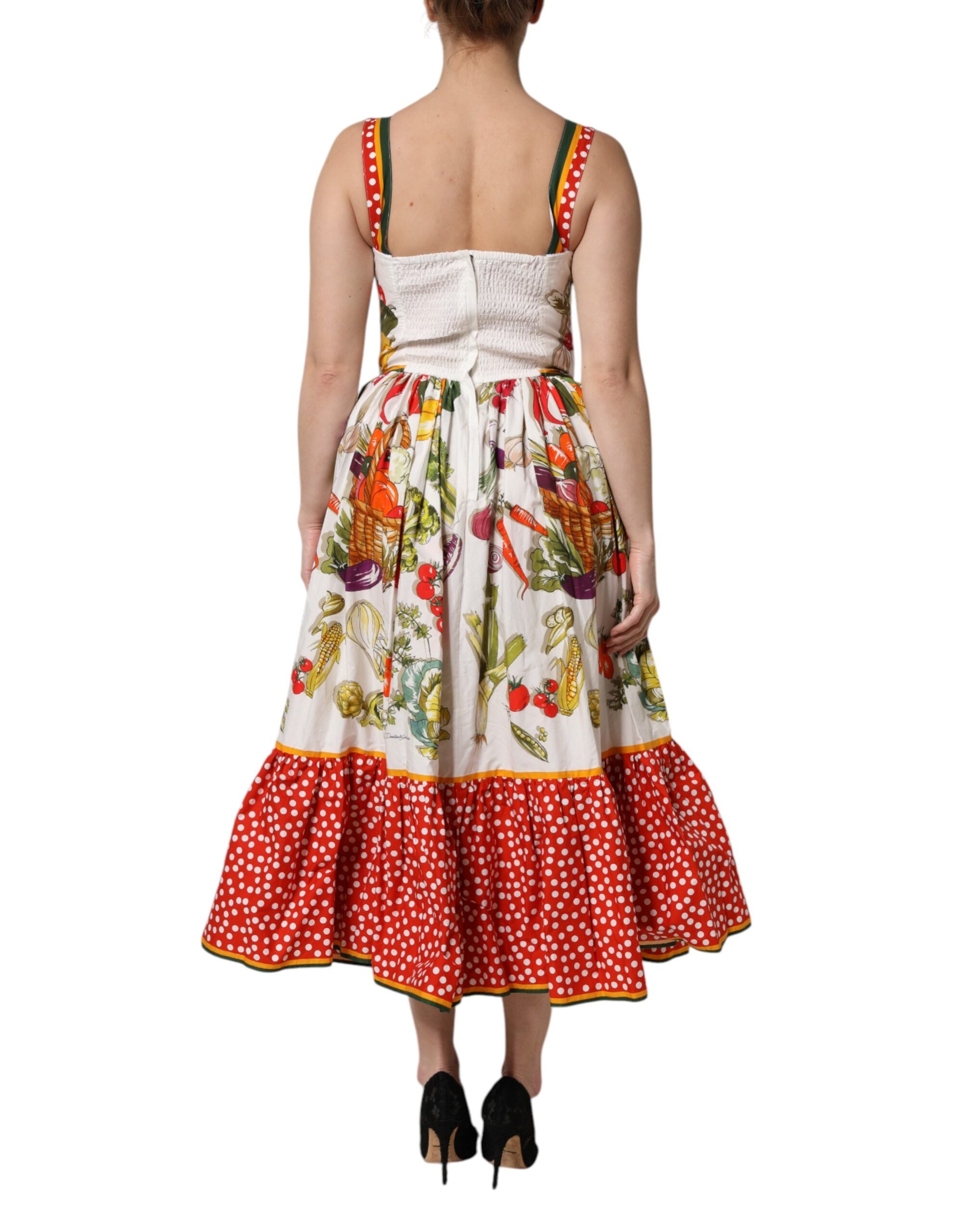 White Vegetables Sleeveless A-line Dress