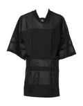 Black Cotton Short Sleeves V-neck T-shirt
