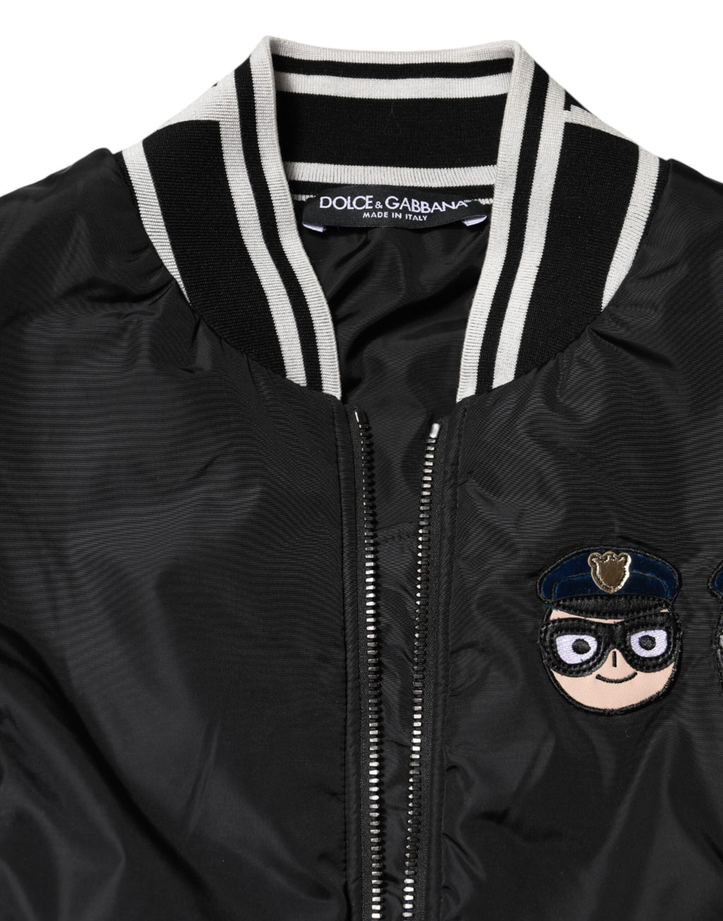 Black Nylon #DGFamily Full Zip Bomber Jacket