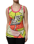 Multicolor Printed Crystal Embellishment Top