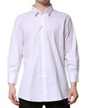 Dolce & Gabbana White GOLD Long Sleeves Dress Formal Shirt