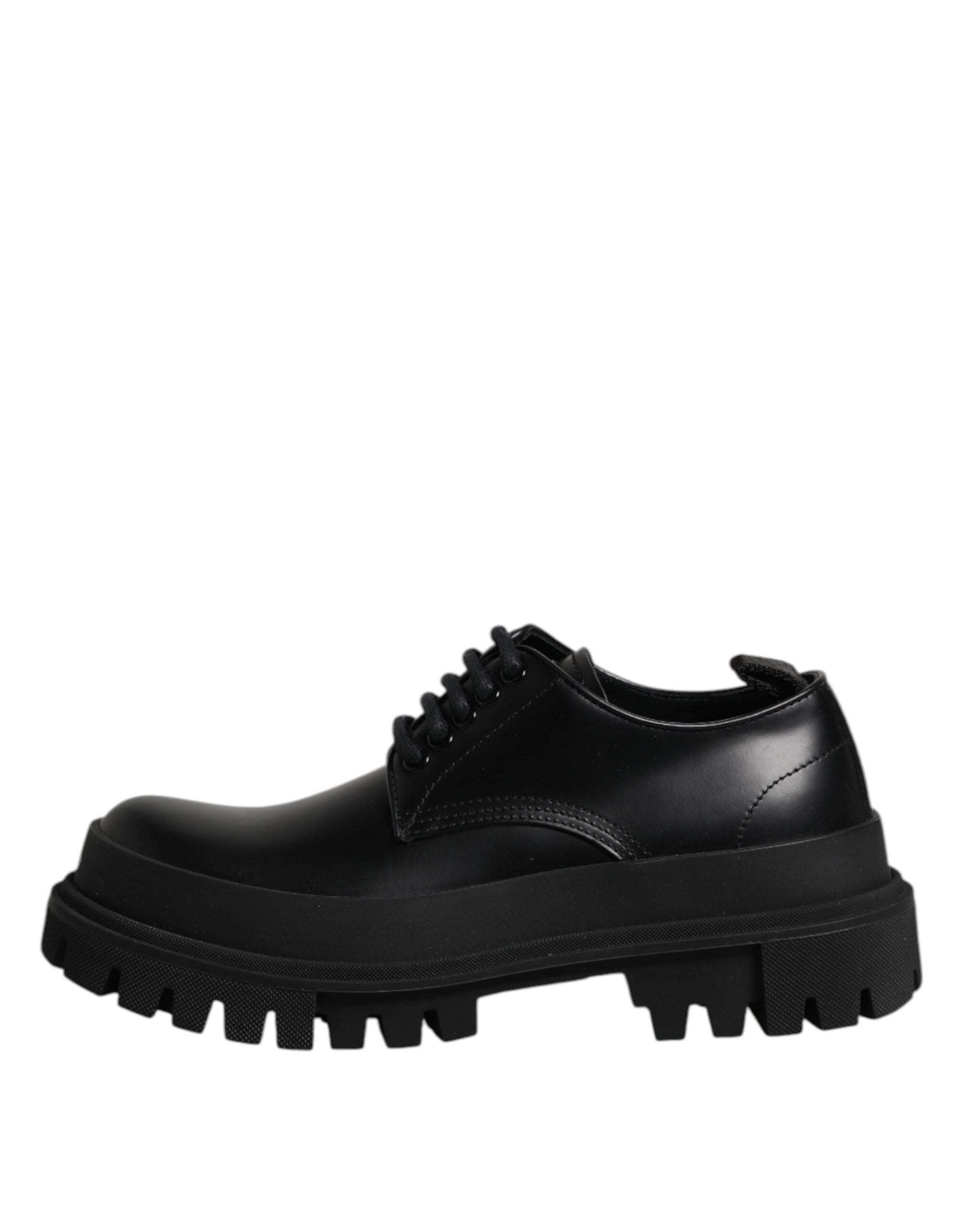 Black Leather Lace Up Derby Men Dress Shoes