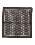 Brown Skull Silk Square Men Foulard Scarf