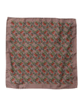 Brown Chilis Silk Square Men Foulard Scarf
