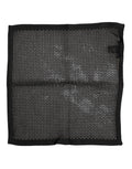 Black Patterned Cotton Square Foulard Scarf