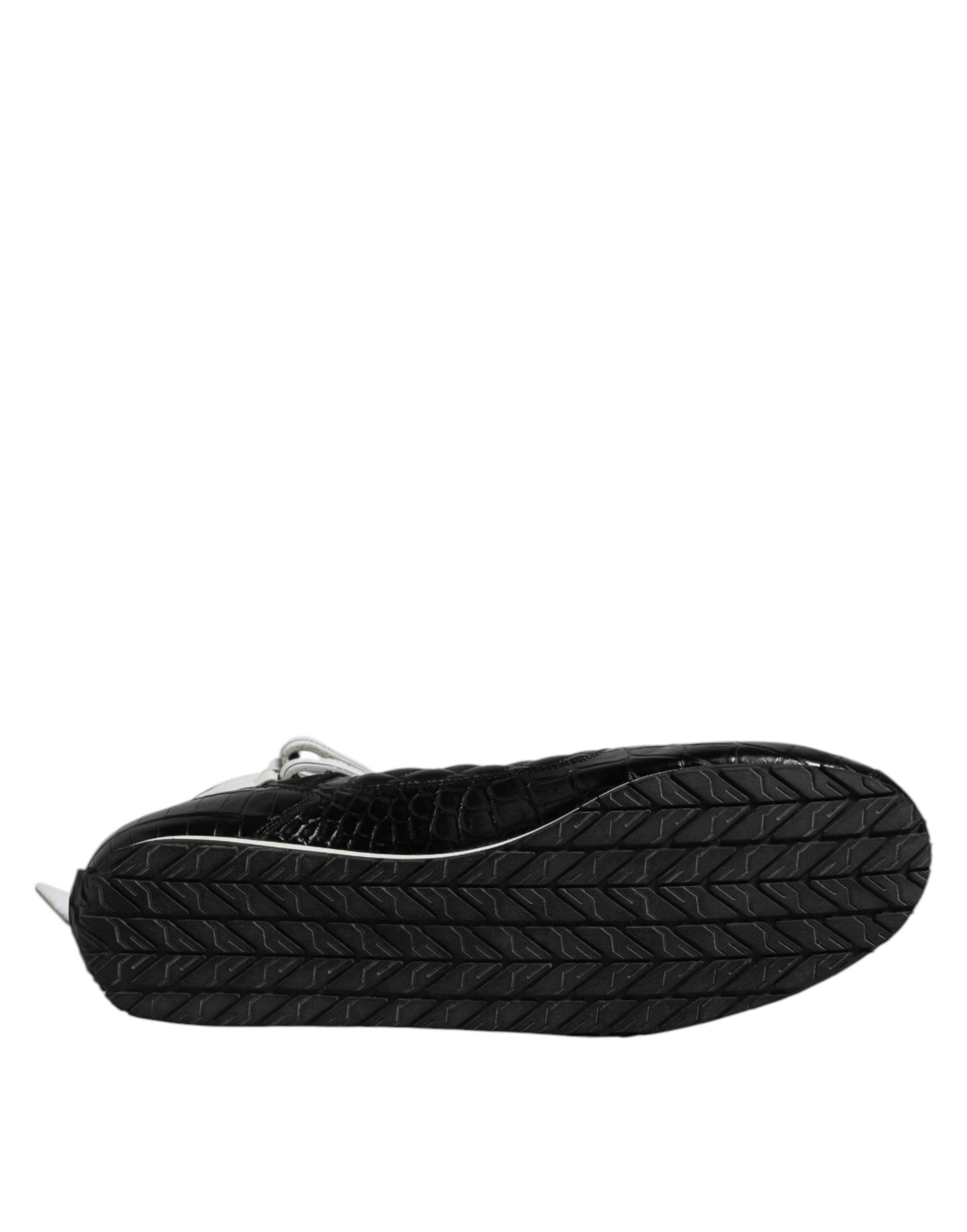 Black Quilted Leather Lace Up Sneakers Shoes