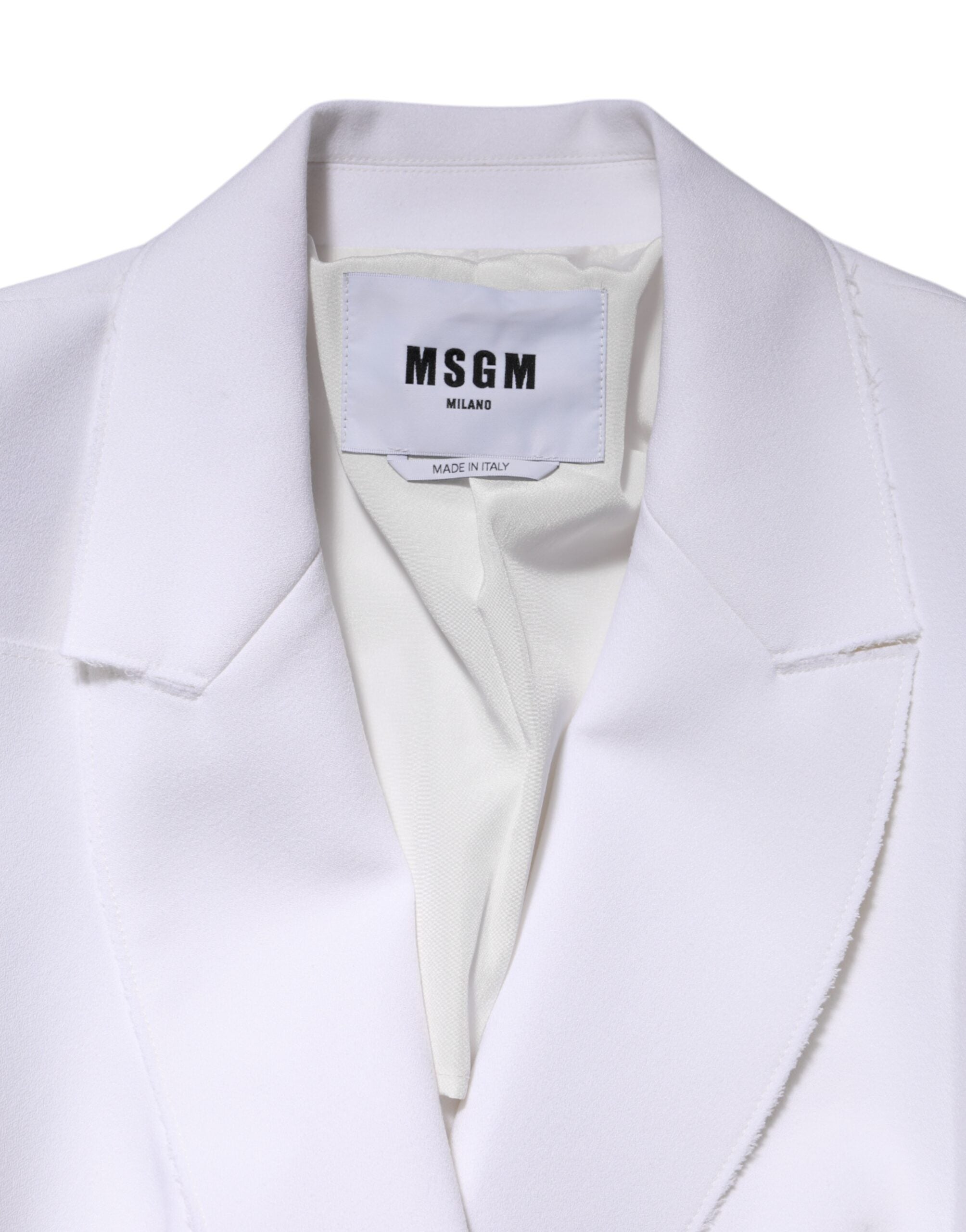 White Polyester Long Sleeves Ruffled Wrap Jacket