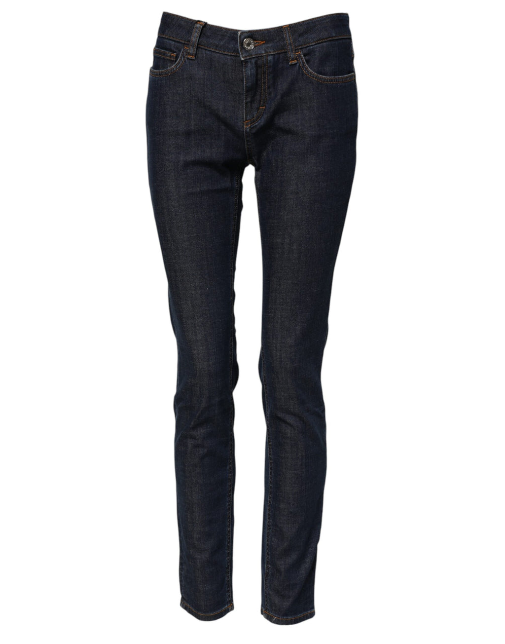 Blue Skinny Cotton Mid Waisted Denim Jeans