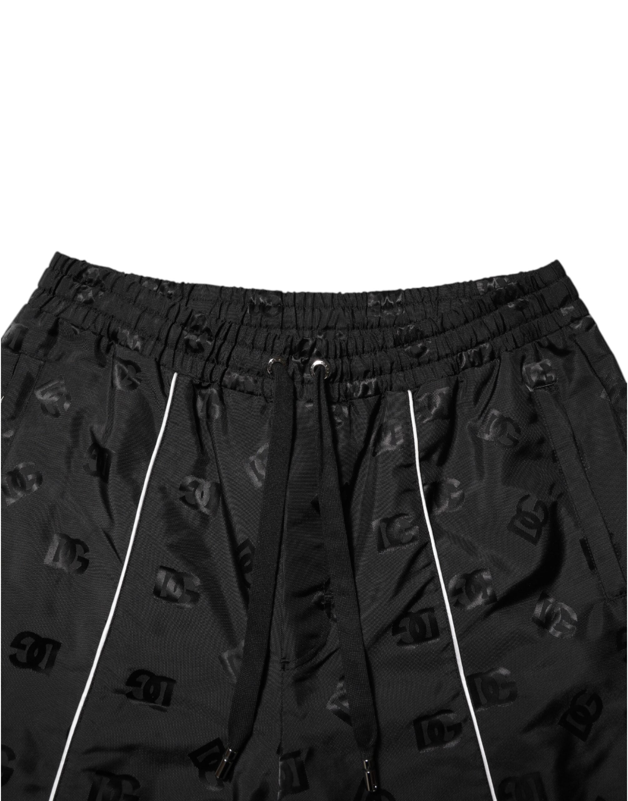 Black Cotton Straight Jogger Sweatpants Pants