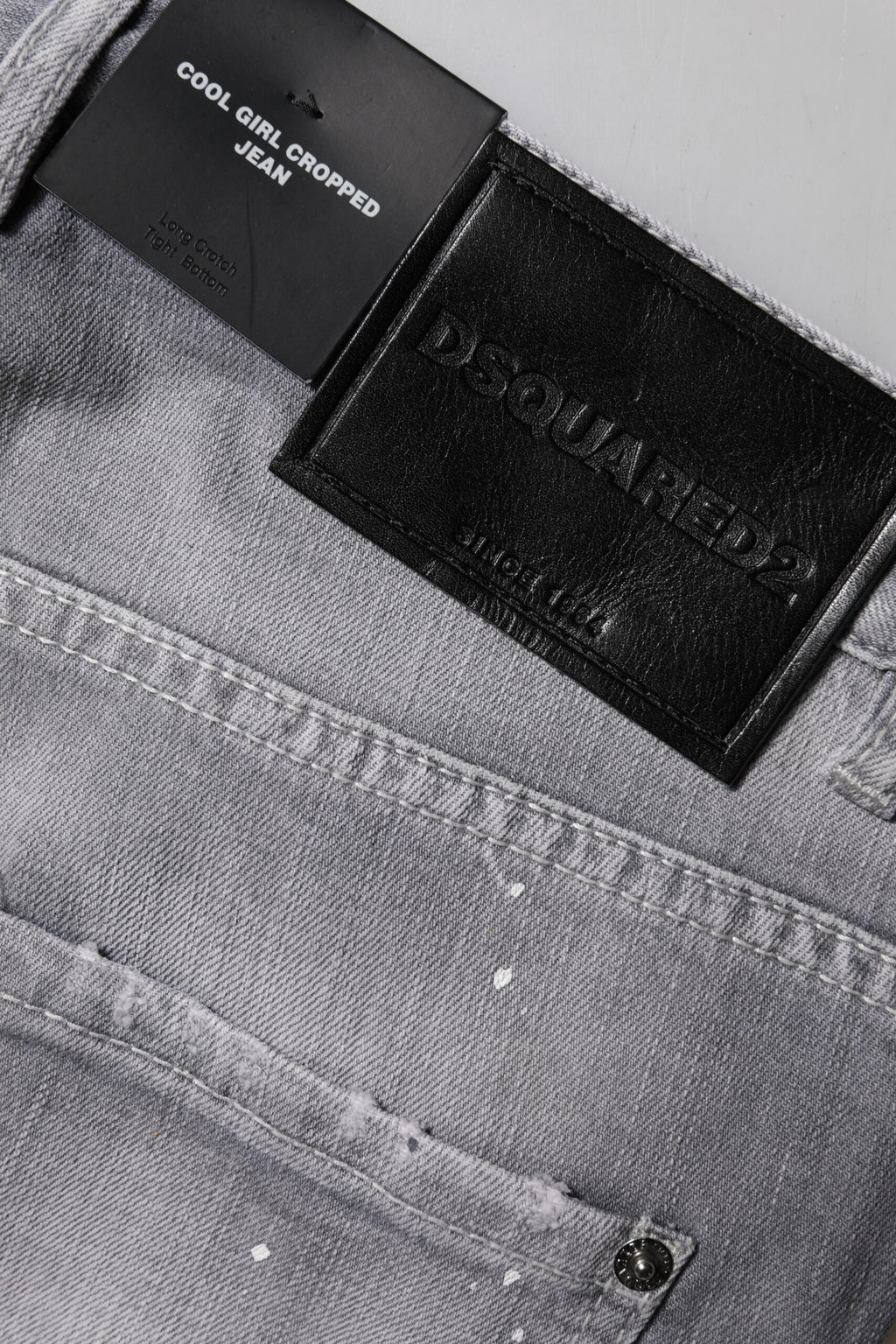 Gray Washed Mid Waist Tapered Jeans