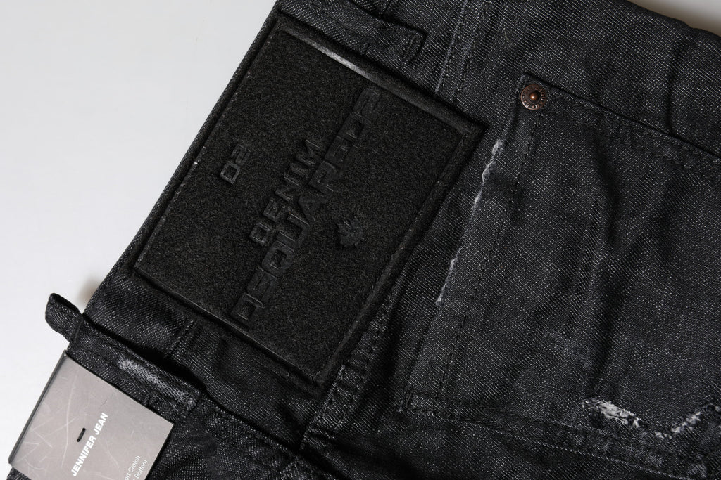 Black Cotton Low Waist Skinny Denim Jeans