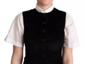 Black Brown Leopard Print Waistcoat Vest