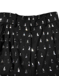 Black Crystal Embellished Wide Leg Pants