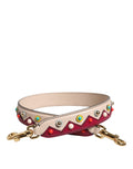 Beige Red Leather Handbag Accessory Shoulder Strap