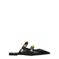Black Leather Mules