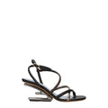 Multicolor Leather Flat Sandals
