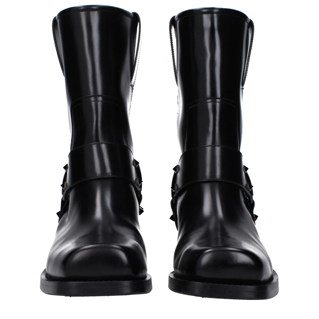 Black Leather Ankle Boots