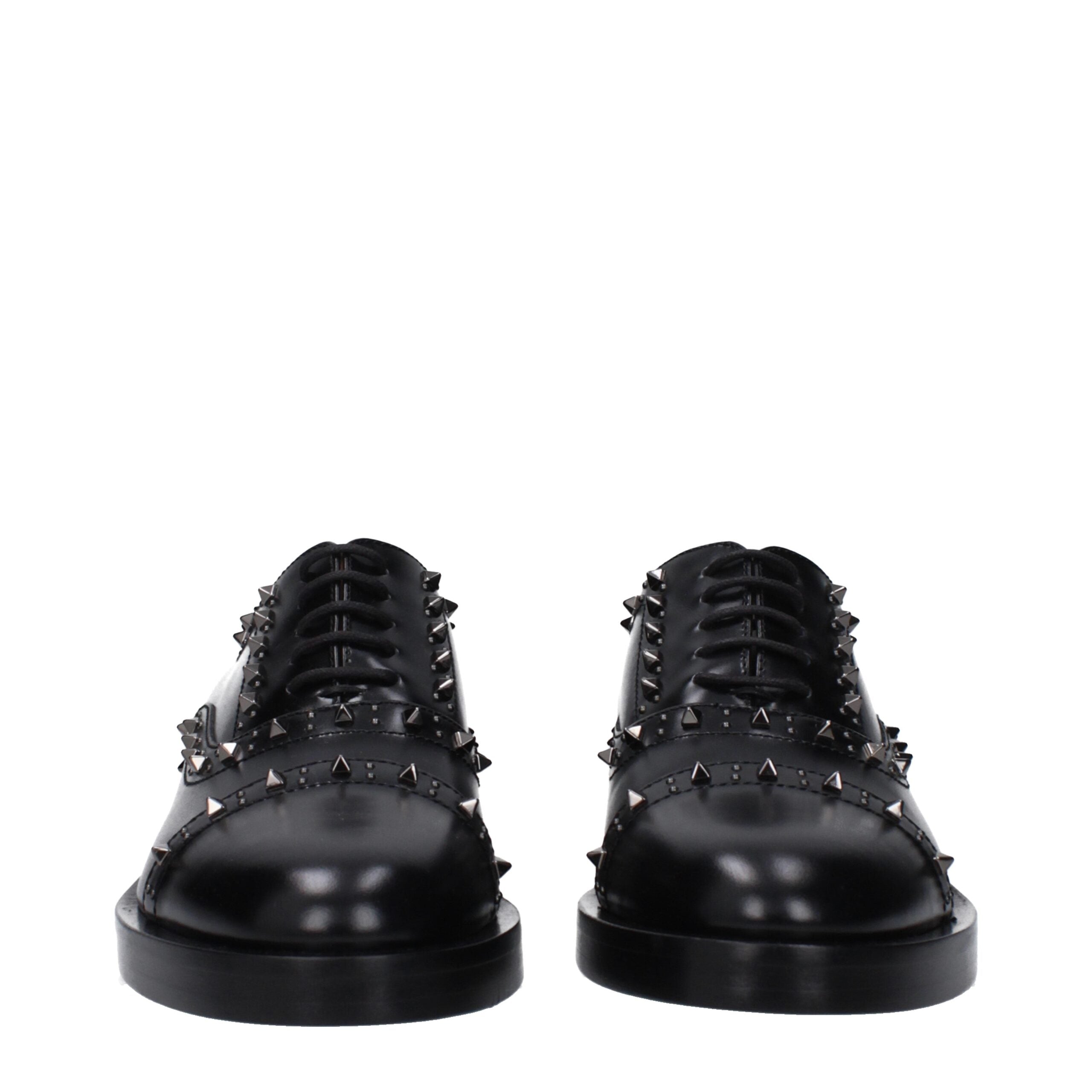 Black Leather Oxfords And Derbies
