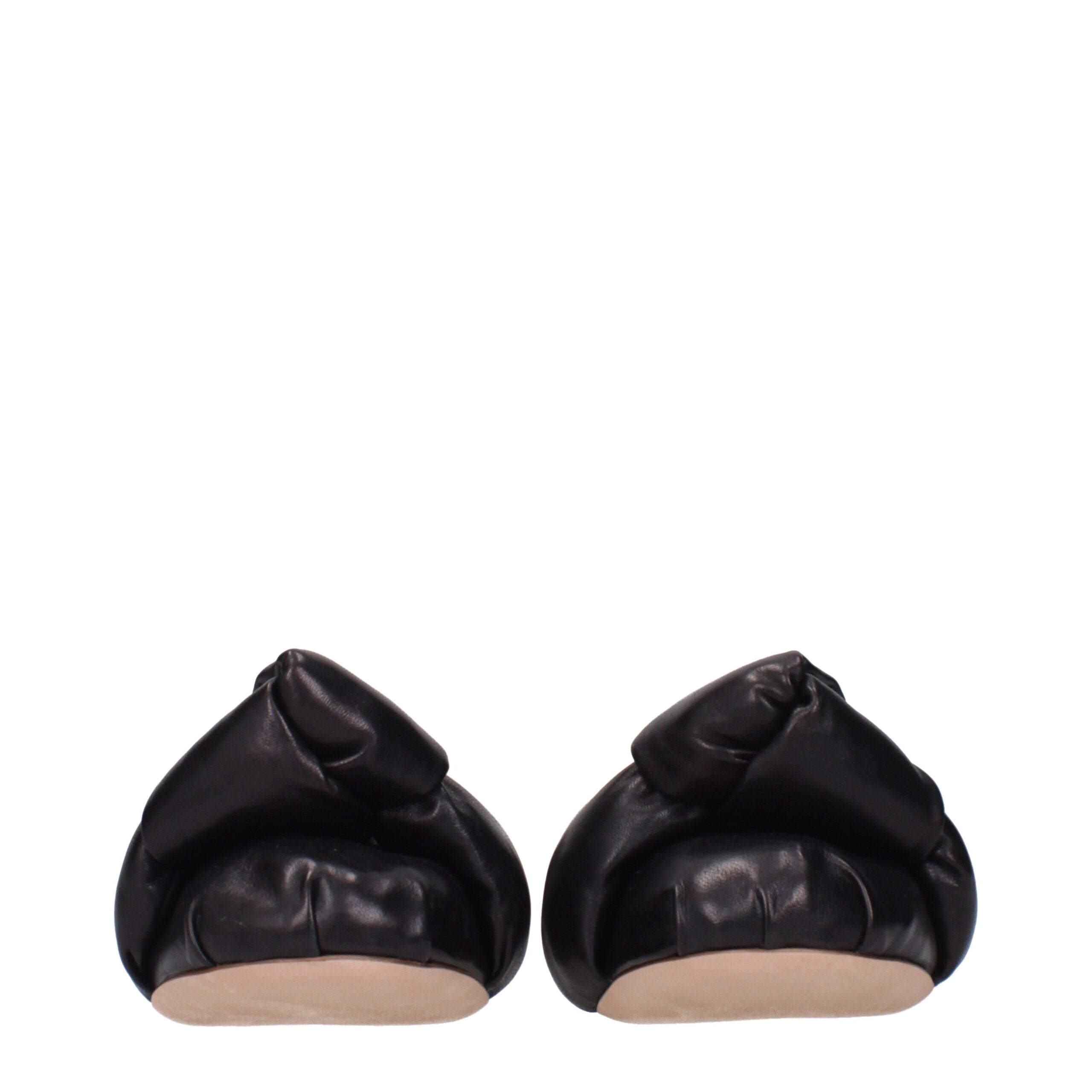 Black Leather Ballet Flats