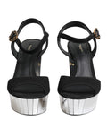 Black Crystal Ankle Strap Keira Sandal Shoes
