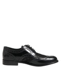 Dolce & Gabbana Black Leather Floral Lace Dress Formal  Shoes
