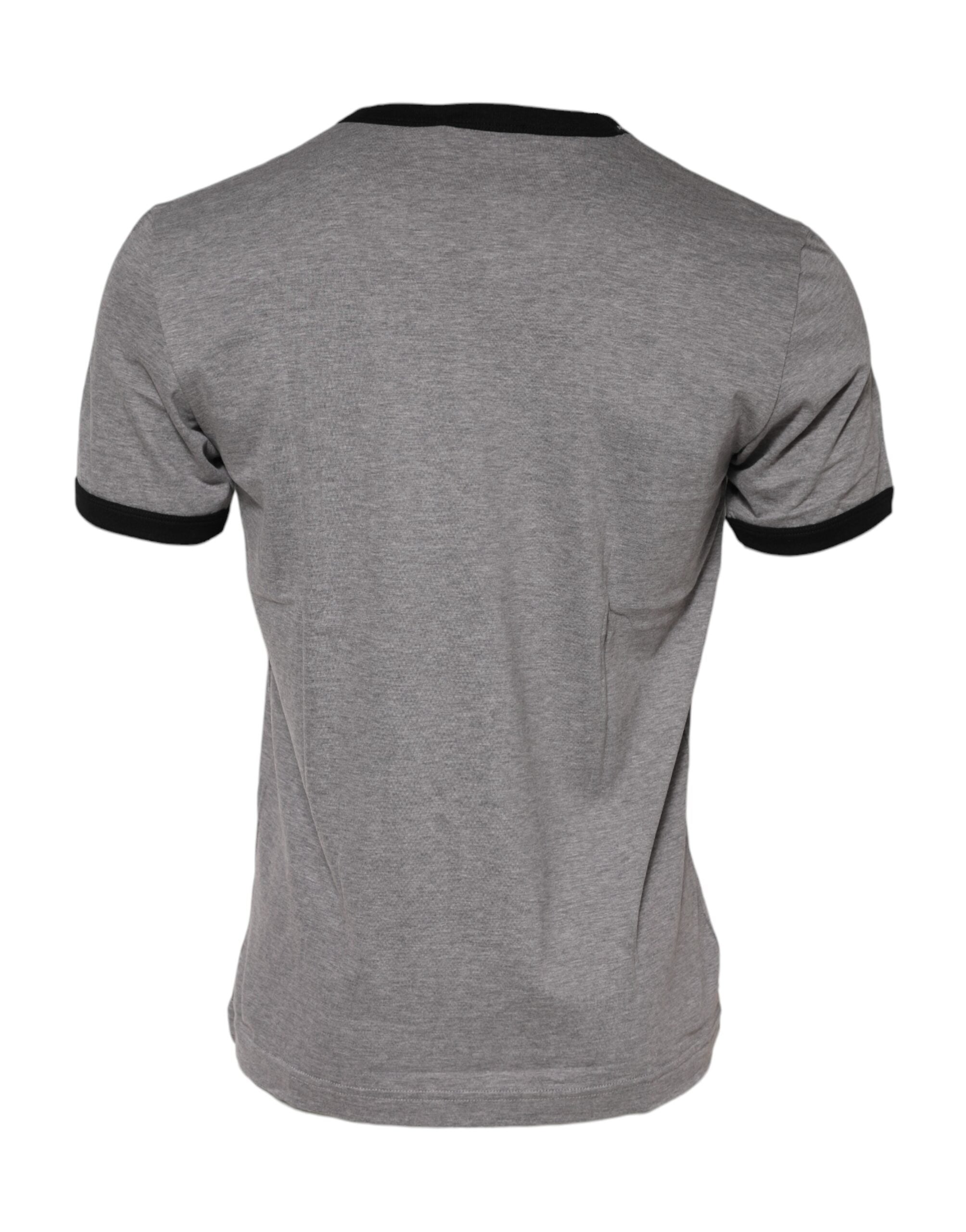 Gray Sacred Heart Cotton Crew Neck T-shirt