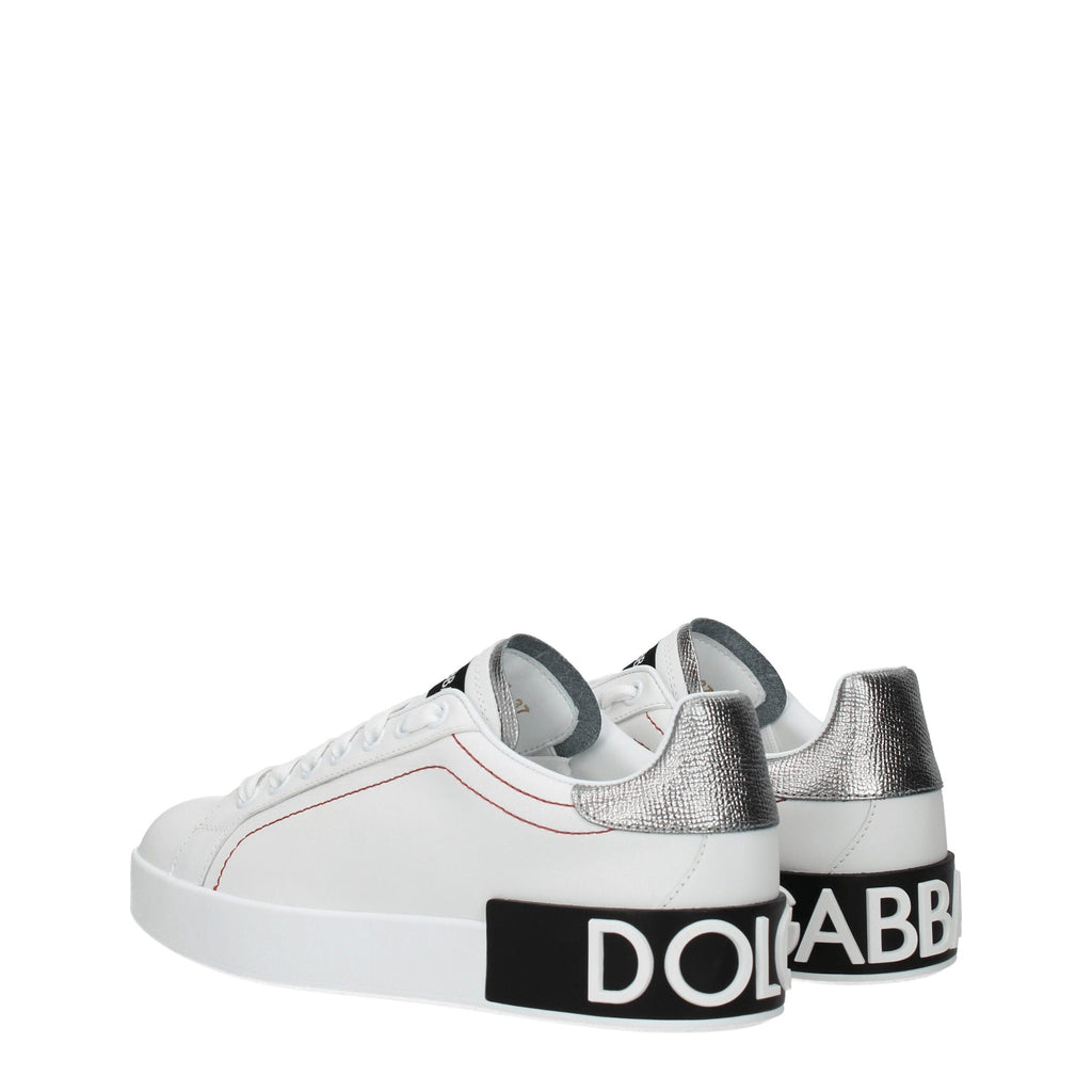 White Leather Low Top Sneakers