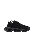 Black Fabric Chunky Sneakers