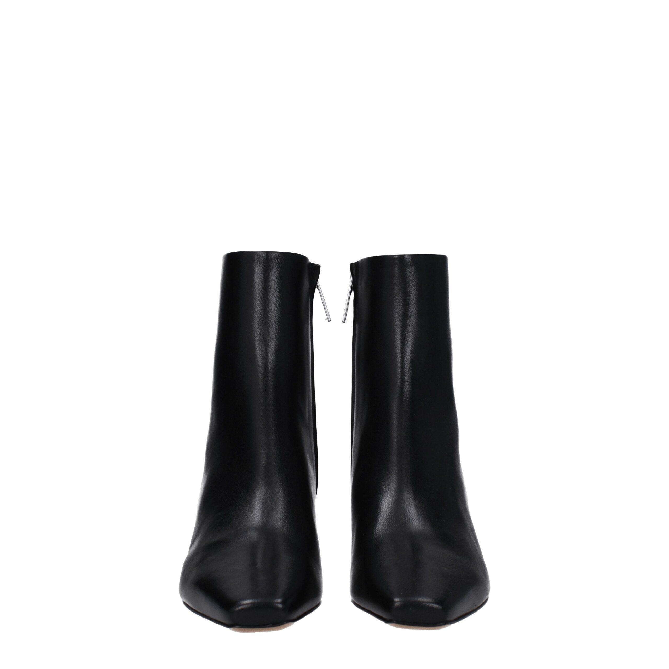 Black Leather Ankle Boots