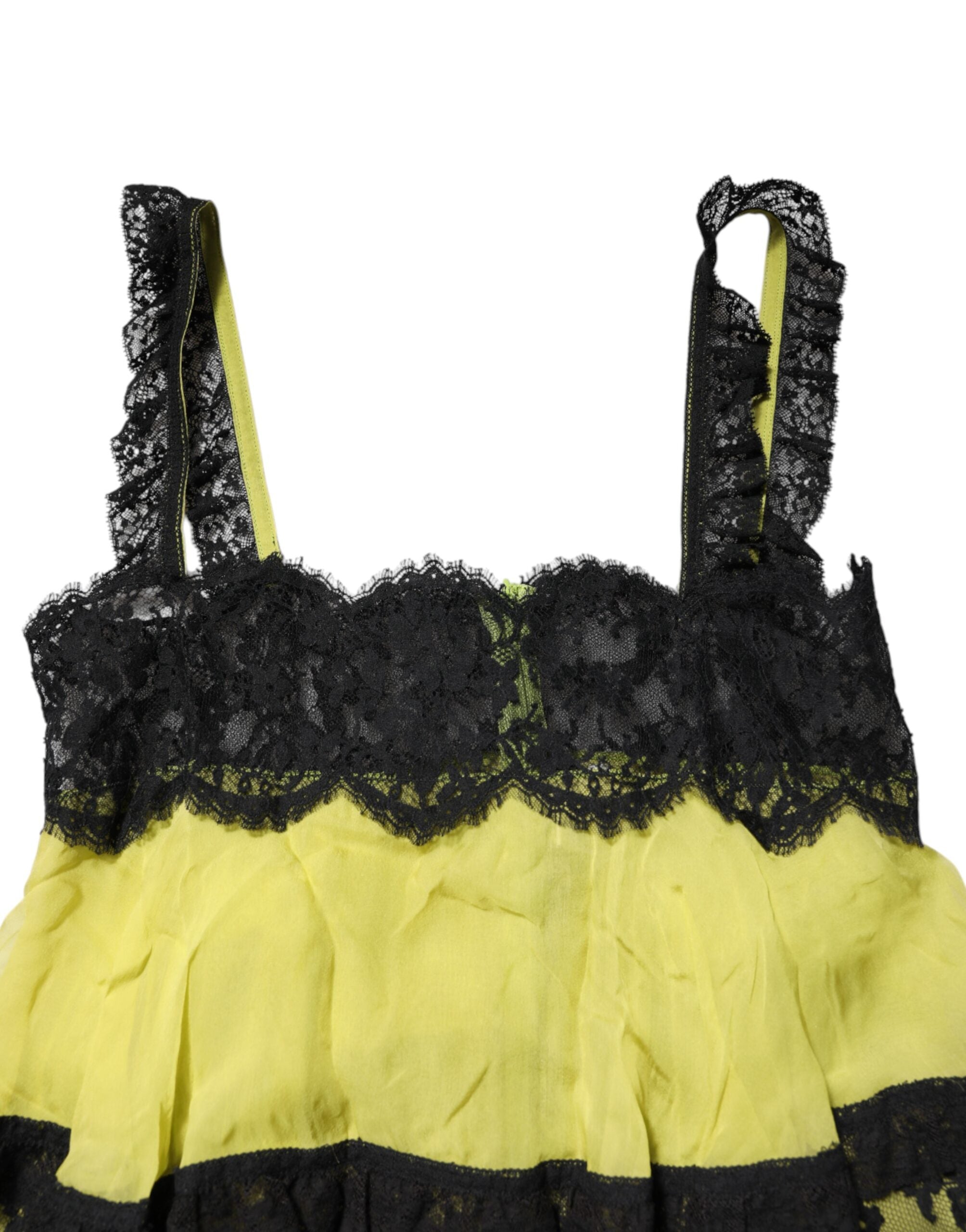 Yellow Black Babydoll Chemise Lingerie Dress