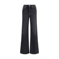 Black Cotton Flared Jeans