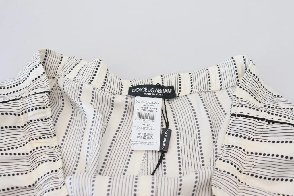 White Stripes Silk Lounge Trouser Pants