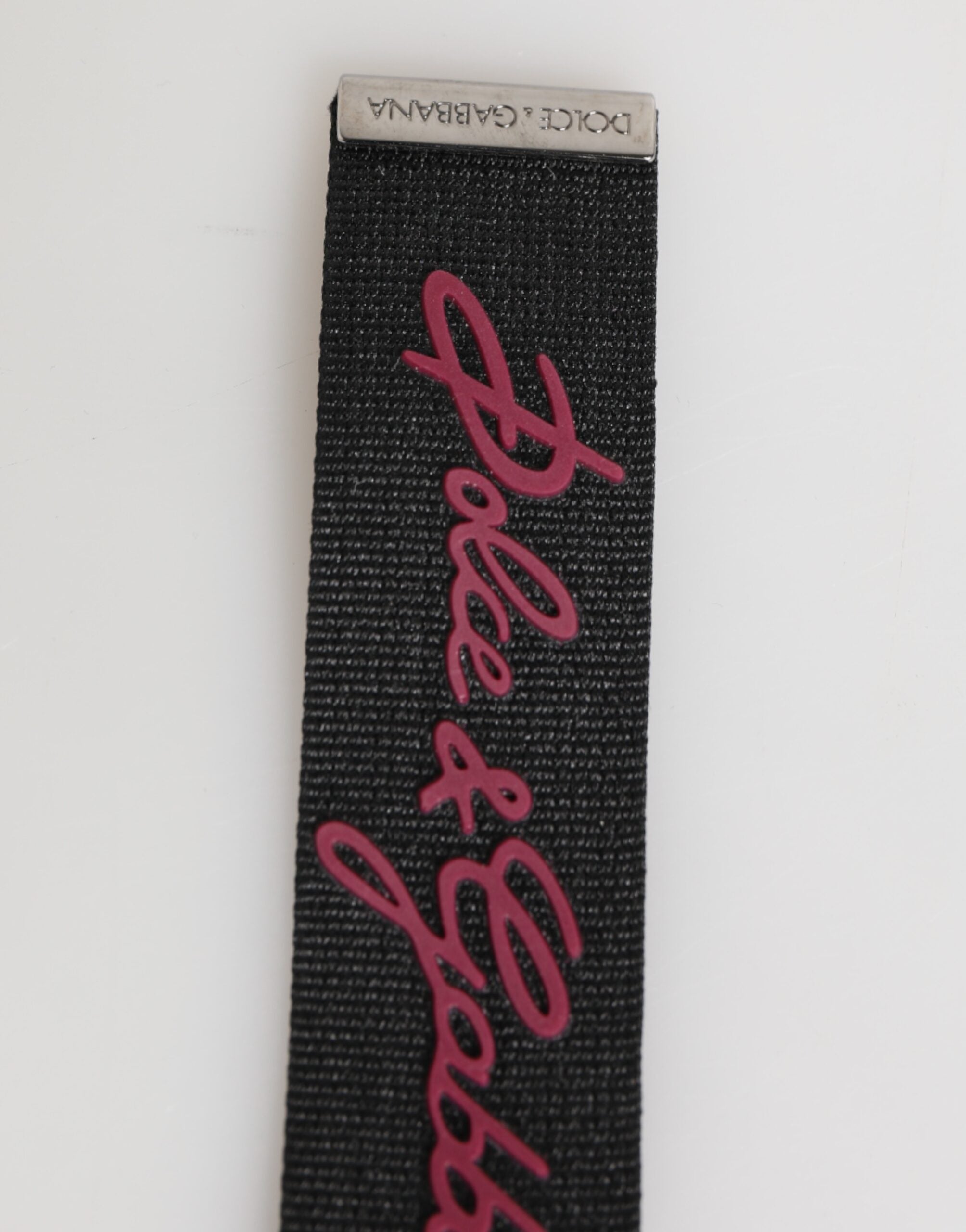 Black Burgundy Polyester DG Logo Men Keychain Keyring
