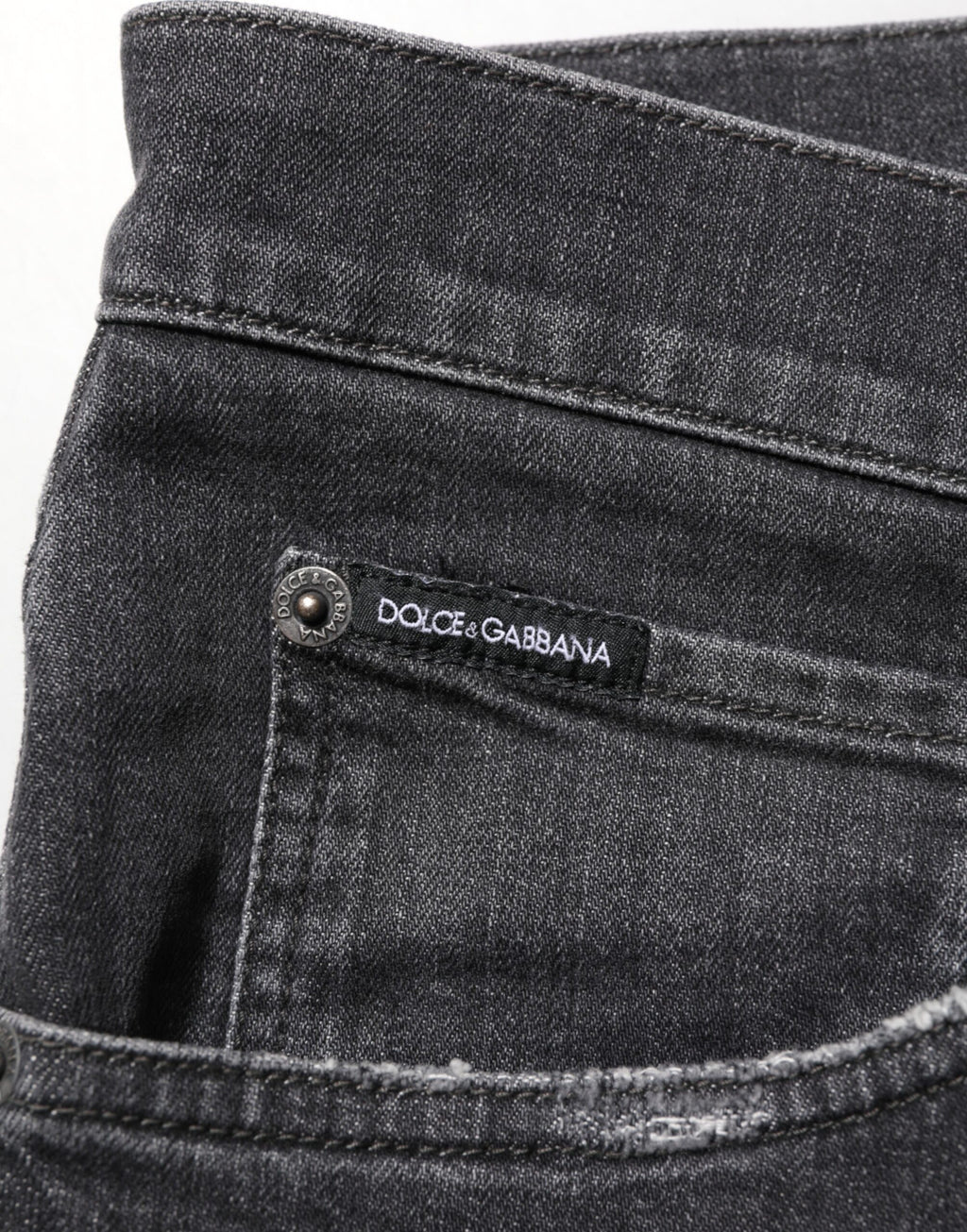 Black Cotton Slim Fit Distressed Ripped Logo Jeans