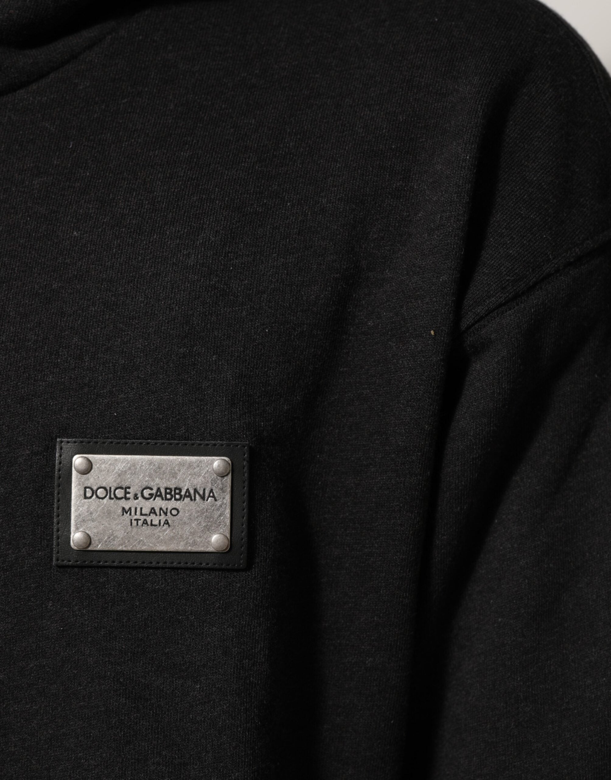 Black Logo FullZip Hooded Sweatshirt Sweater