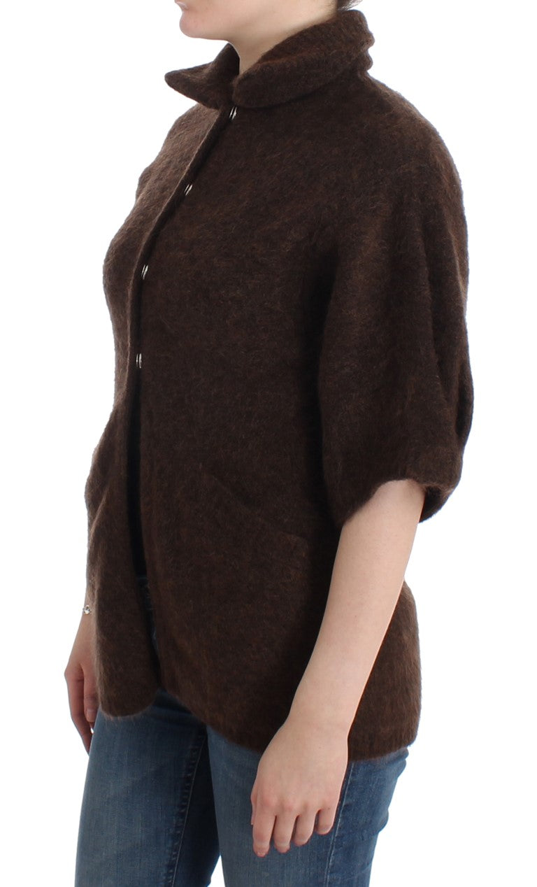 Cavalli Brown mohair knitted cardigan