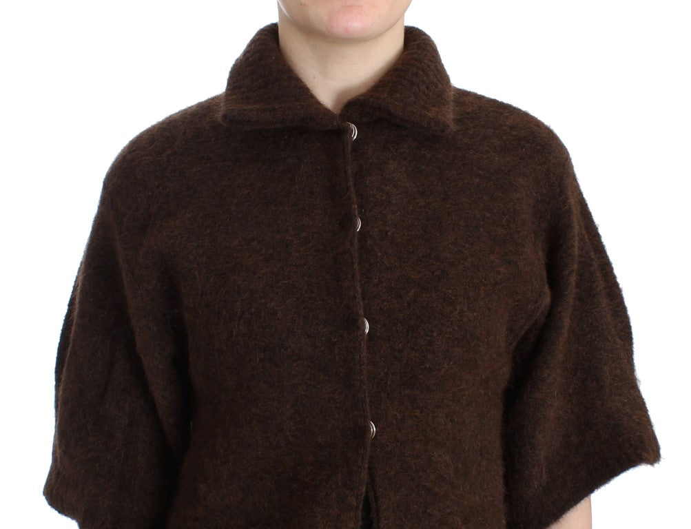 Cavalli Brown mohair knitted cardigan