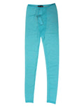 Light Blue Nylon Logo Lace Leggings Pants Underwear
