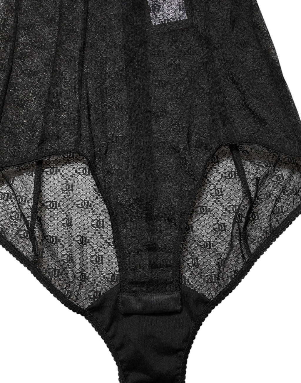 Black Nylon Stretch Bodysuit Lingerie Underwear