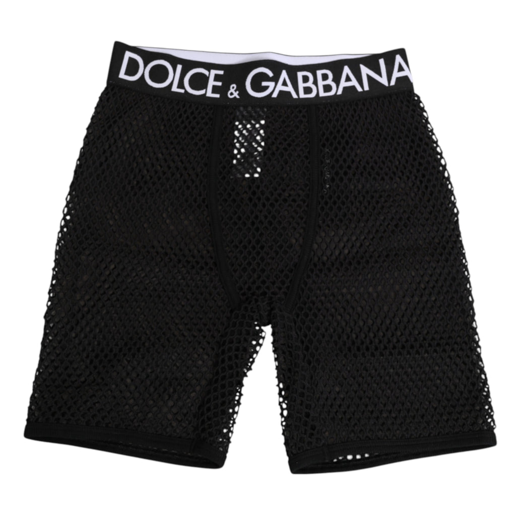 Black Cotton Logo Shorts Midi Trouser Underwear