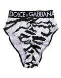 Black White Sequin High Waist Panty Underwear