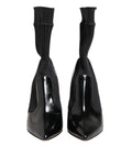 Black Stretch Stilettos Booties Socks Shoes