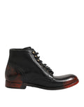 Dolce & Gabbana Black Red Lace Up Short Ankle Boot Shoes