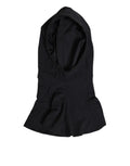 Black Nylon Elastane Balaclava Hood Face Cover Hat
