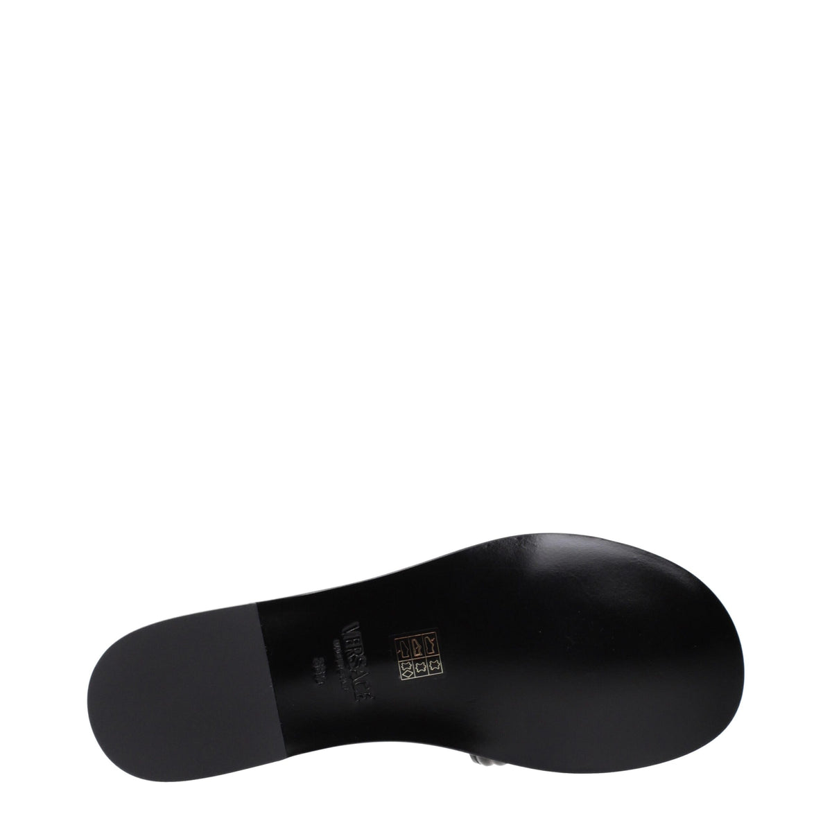 Versace Black Leather Slippers
