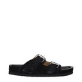 Black Leather Slippers