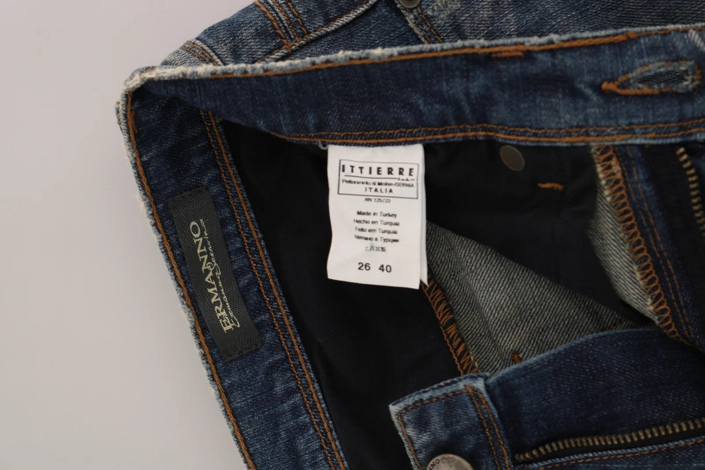 Blue Washed Boot Cut Casual Denim Pants Jeans